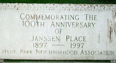 Janssen Place Historic District Centennial. Click for full size. Janssen Place Historic District Centennial image. Click for full size.