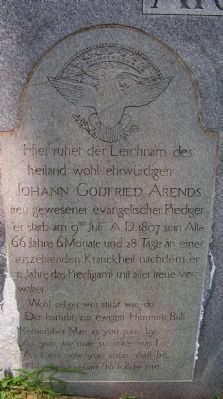 Rev. J.G. Arends grave image. Click for full size.