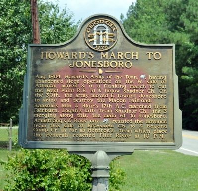 Howard's March to Jonesboro Marker image. Click for full size.