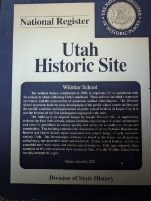 Whittier School Marker image. Click for full size.