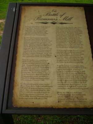 The Battle of Ramsour's Mill Marker image. Click for full size.