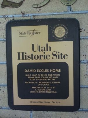 David Eccles Home Historical Marker