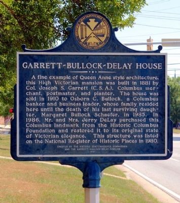 Garrett-Bullock-Delay House Marker image. Click for full size.