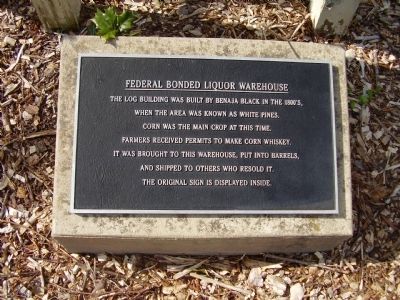 Federal Bonded Liquor Warehouse Marker image. Click for full size.