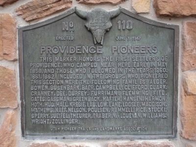 Providence Pioneers Marker image. Click for full size.