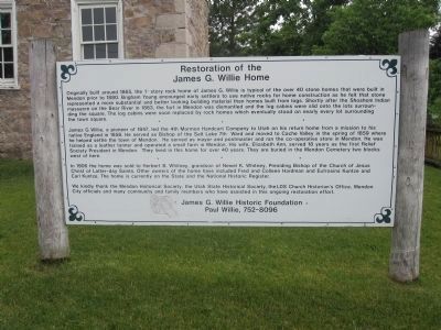 Restoration of James G. Willie Home Marker. Click for full size. Restoration of James G. Willie Home Marker image. Click for full size.