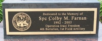 SPC Farnan Memorial Marker image. Click for full size.