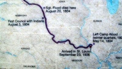Lewis and Clark Expedition Map on Marker. Click for full size. Lewis and Clark Expedition Map on Marker image. Click for full size.