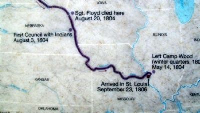Lewis and Clark Expedition Map on Marker image. Click for full size.