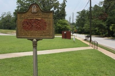 Hephzibah Methodist Church Marker, looking north , Church Street intersection image. Click for full size.