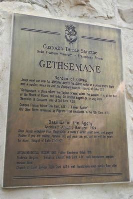 Gethsemane Marker. Click for full size. Gethsemane Marker image. Click for full size.