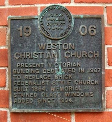 Weston Christian Church Marker image. Click for more information.