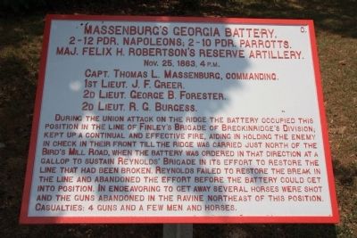 Massenburg's Georgia Battery Marker. Click for full size. Massenburg's Georgia Battery Marker image. Click for full size.
