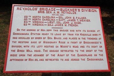 Reynolds' Brigade - Buckner's Division Marker image. Click for full size.