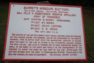 Barret's Missouri Battery Marker. Click for full size. Barret's Missouri Battery Marker image. Click for full size.