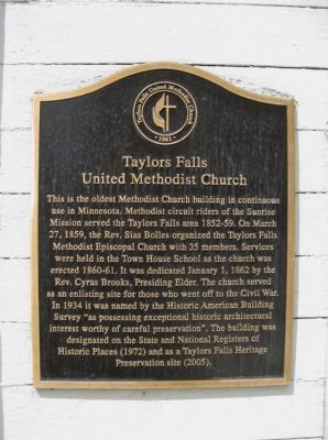 Taylors Falls United Methodist Church Marker image. Click for full size.