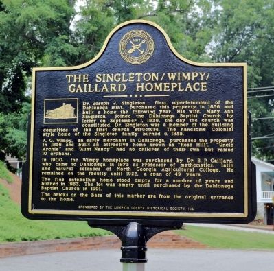 Singleton/Wimpy/Gaillard Homeplace Marker image. Click for full size.