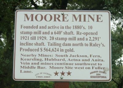 Moore Mine Marker image. Click for full size.