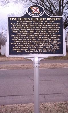 Five Points Historic District Marker image. Click for full size.