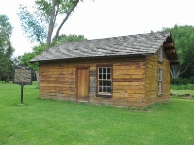 Early Settler's Cabin and Marker image. Click for full size.