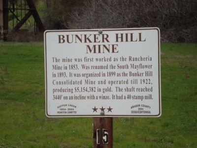 Bunker Hill Mine Marker image. Click for full size.