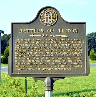 Battles of Tilton Marker image. Click for full size.