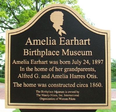 Amelia Earhart Birthplace Museum Marker image. Click for more information.