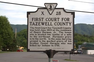 First Court for Tazewell County Marker image. Click for full size.