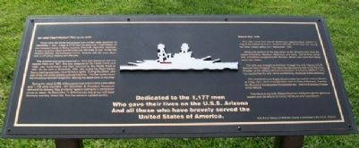 USS Arizona Memorial Marker. Click for full size. USS Arizona Memorial Marker image. Click for full size.