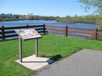 Marker and Wisconsin River. Click for full size. Marker and Wisconsin River image. Click for full size.