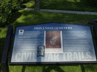 Zion Union Cemetery Marker. Click for full size. Zion Union Cemetery Marker image. Click for full size.