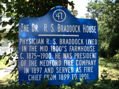The Dr. R. S. Braddock House Marker image. Click for full size.