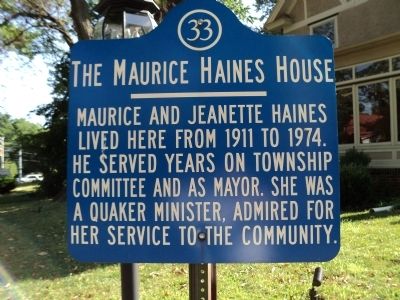 The Maurice Haines House Marker image. Click for full size.