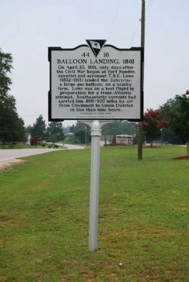 Balloon Landing, 1861 Marker<br>Front image. Click for full size.