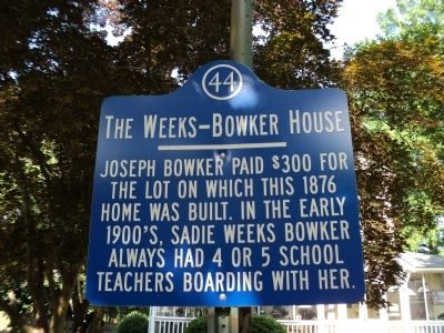 The Weeks-Bowker House Marker image. Click for full size.