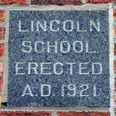 Lincoln School Cornerstone image. Click for full size.