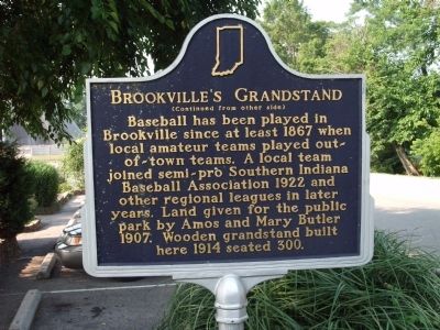 Side 'Two' - - Brookville's Grandstand Marker. Click for full size. Side 'Two' - - Brookville's Grandstand Marker image. Click for full size.