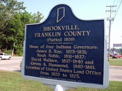 Obverse Side - - Brookville, Franklin County Marker image. Click for full size.