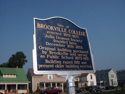 Obverse Side - - Brookville College Marker. Click for full size. Obverse Side - - Brookville College Marker image. Click for full size.