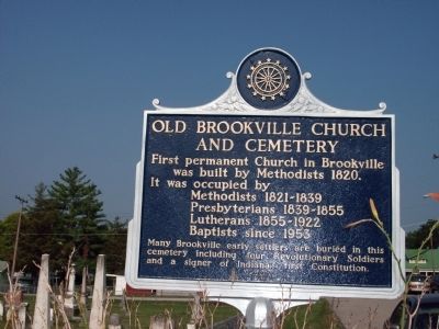 Old Brookville Church and Cemetery Marker. Click for full size. Old Brookville Church and Cemetery Marker image. Click for full size.