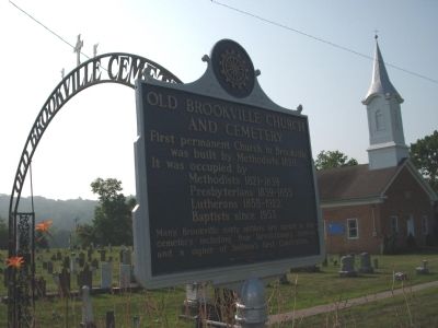 Obverse Side - - Old Brookville Church and Cemetery Marker. Click for full size. Obverse Side - - Old Brookville Church and Cemetery Marker image. Click for full size.