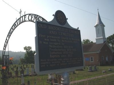 Obverse Side - - Old Brookville Church and Cemetery Marker image. Click for full size.