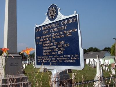 Other View - - Old Brookville Church and Cemetery Marker image. Click for full size.