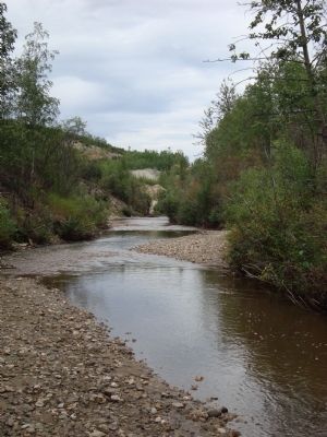 Bonaza Creek, downstream from the discovery site.. Click for full size. Bonaza Creek, downstream from the discovery site. image. Click for full size.