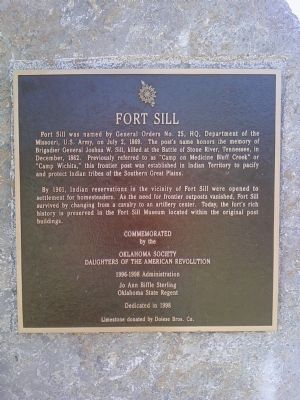 Fort Sill Marker image. Click for full size.