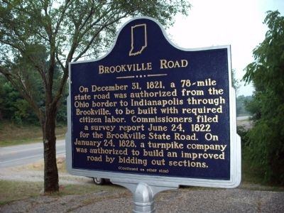Side 'One' - - Brookville Road Marker image. Click for full size.