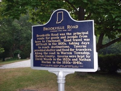 Side 'Two' - - Brookville Road Marker image. Click for full size.