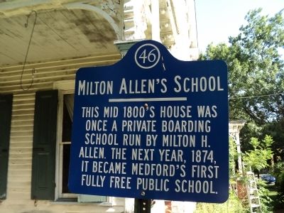 Milton Allen’s School Marker. Click for full size. Milton Allen’s School Marker image. Click for full size.