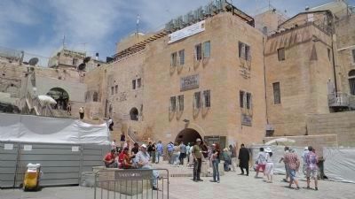 Western Wall Plaza, north end - one of the two welcome displays is visible in the background, image. Click for full size.