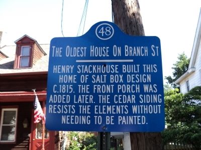 The Oldest House on Branch Street Marker image. Click for full size.